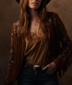 Women Lucchese Outerwear*Beaded Fringe Jacket