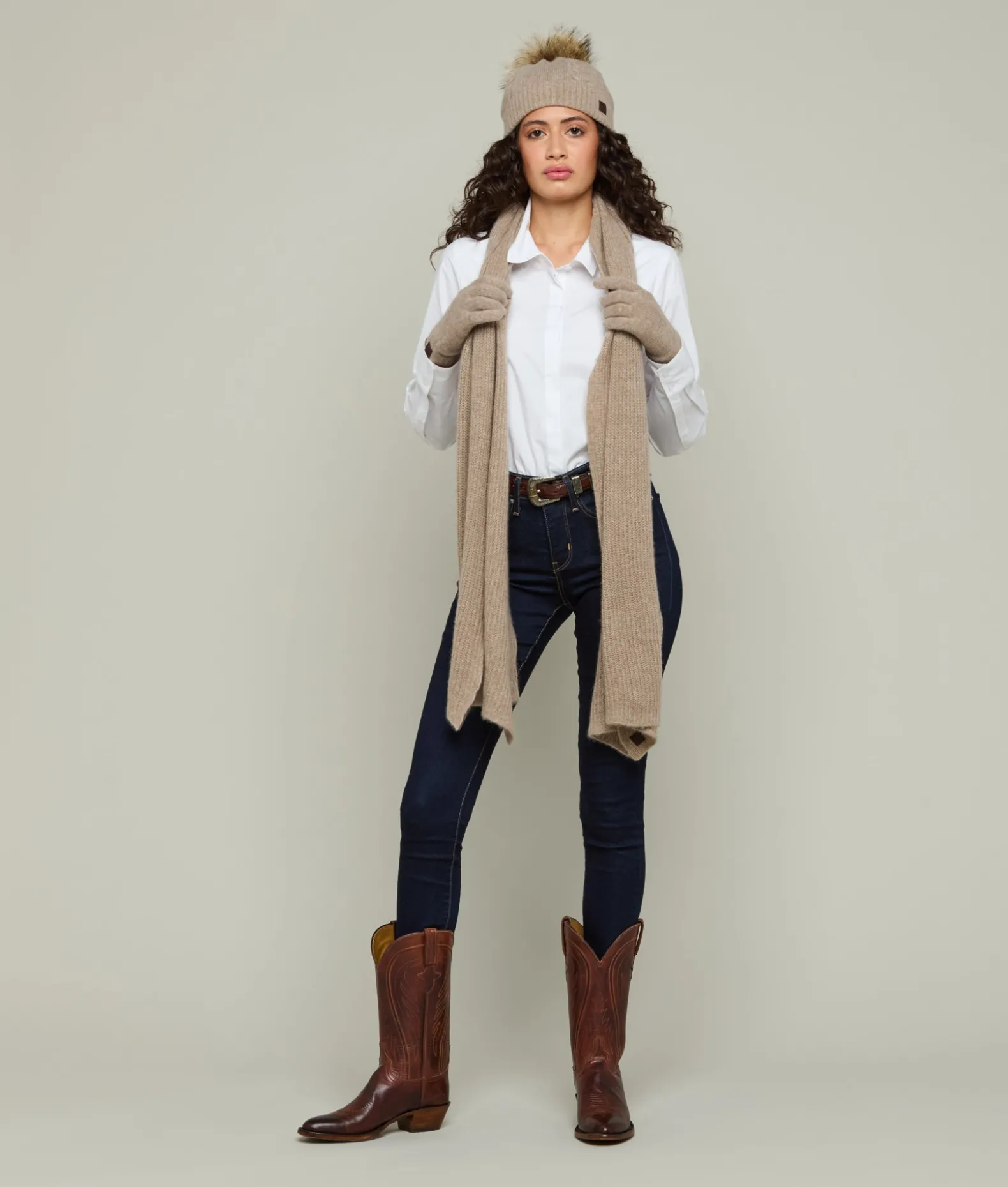 Women Lucchese Gloves*Cashmere Tech Gloves