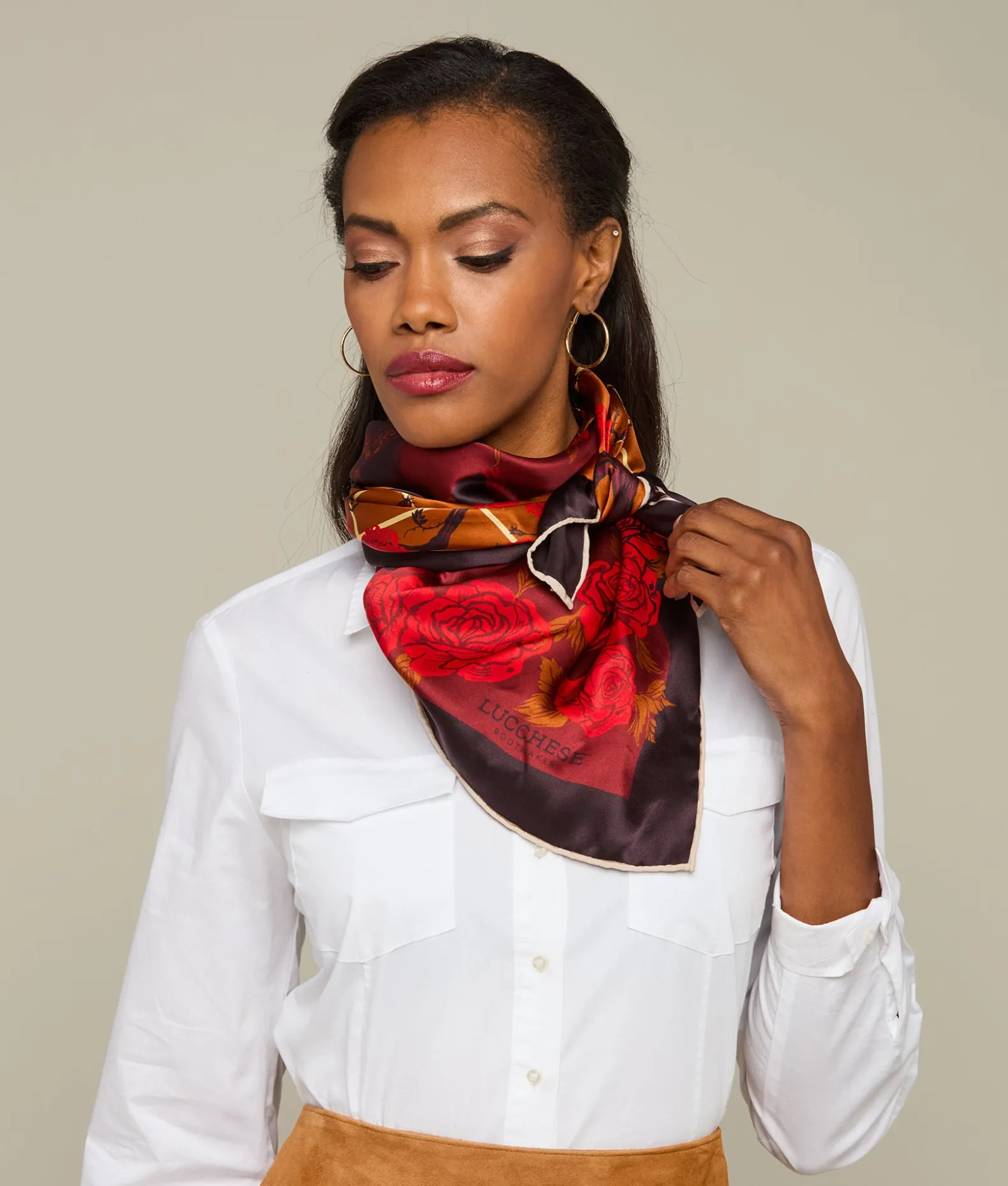 Women Lucchese Scarves*Cavalry Rose Scarf