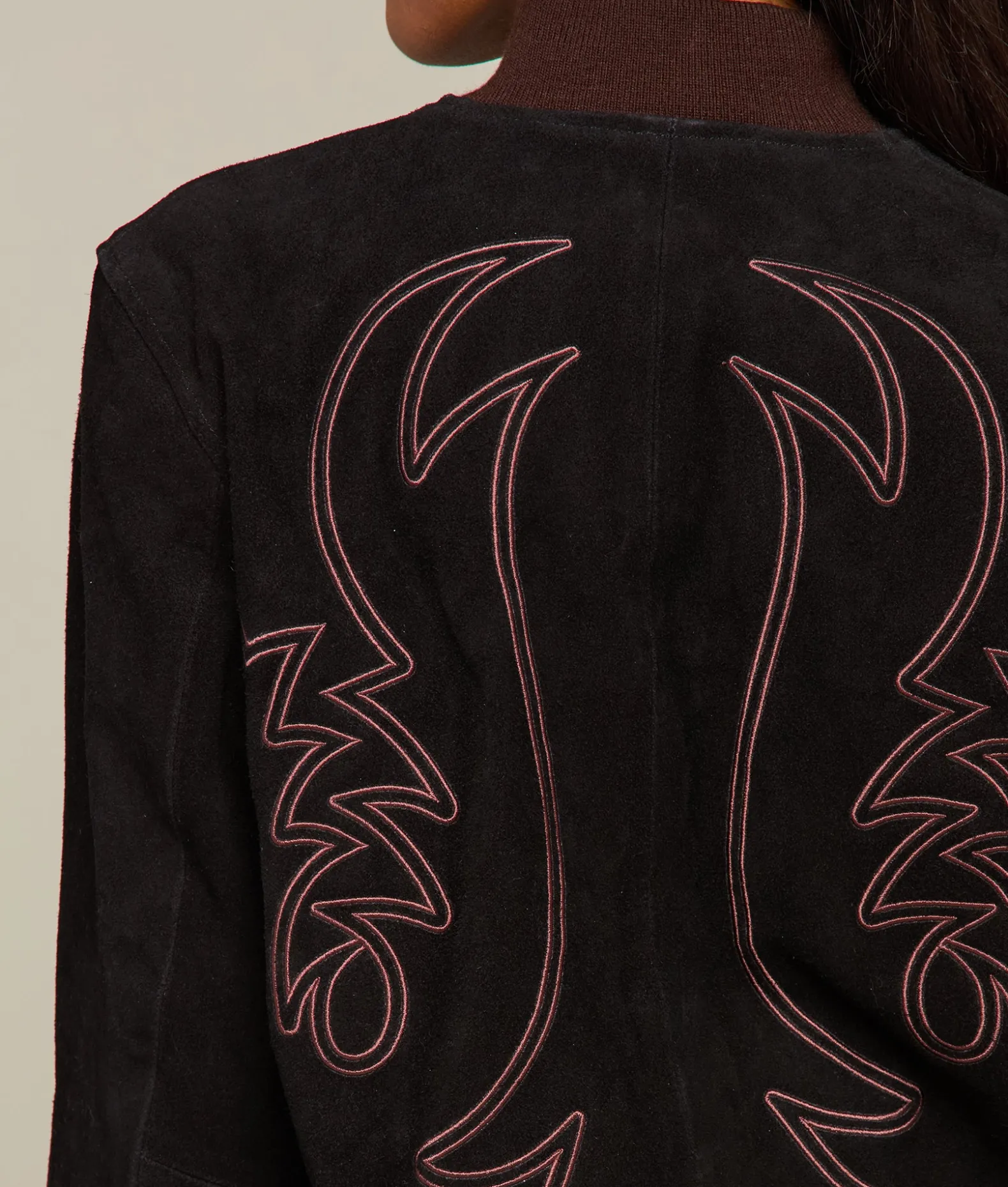 Women Lucchese Outerwear*Embroidered Suede Bomber Jacket