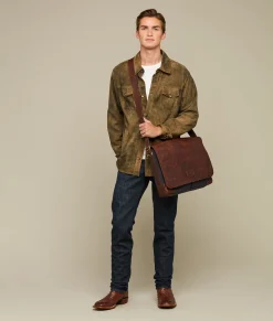 Lucchese Travel*Everyday Waxed Canvas Messenger Bag