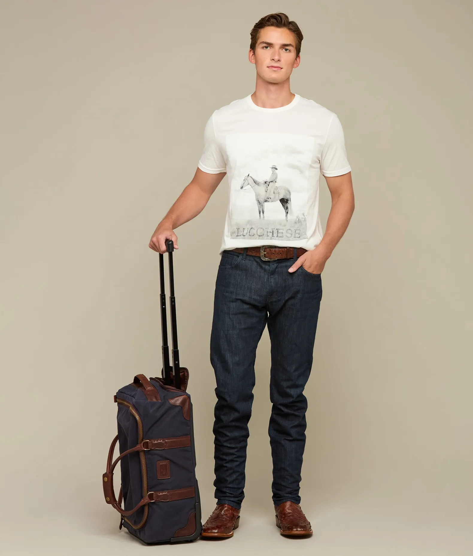 Women Lucchese Travel|Travel*Everyday Waxed Canvas Rolling Duffle