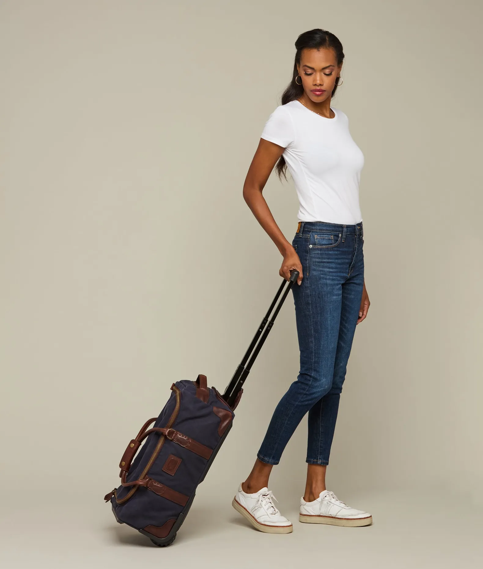 Women Lucchese Travel|Travel*Everyday Waxed Canvas Rolling Duffle