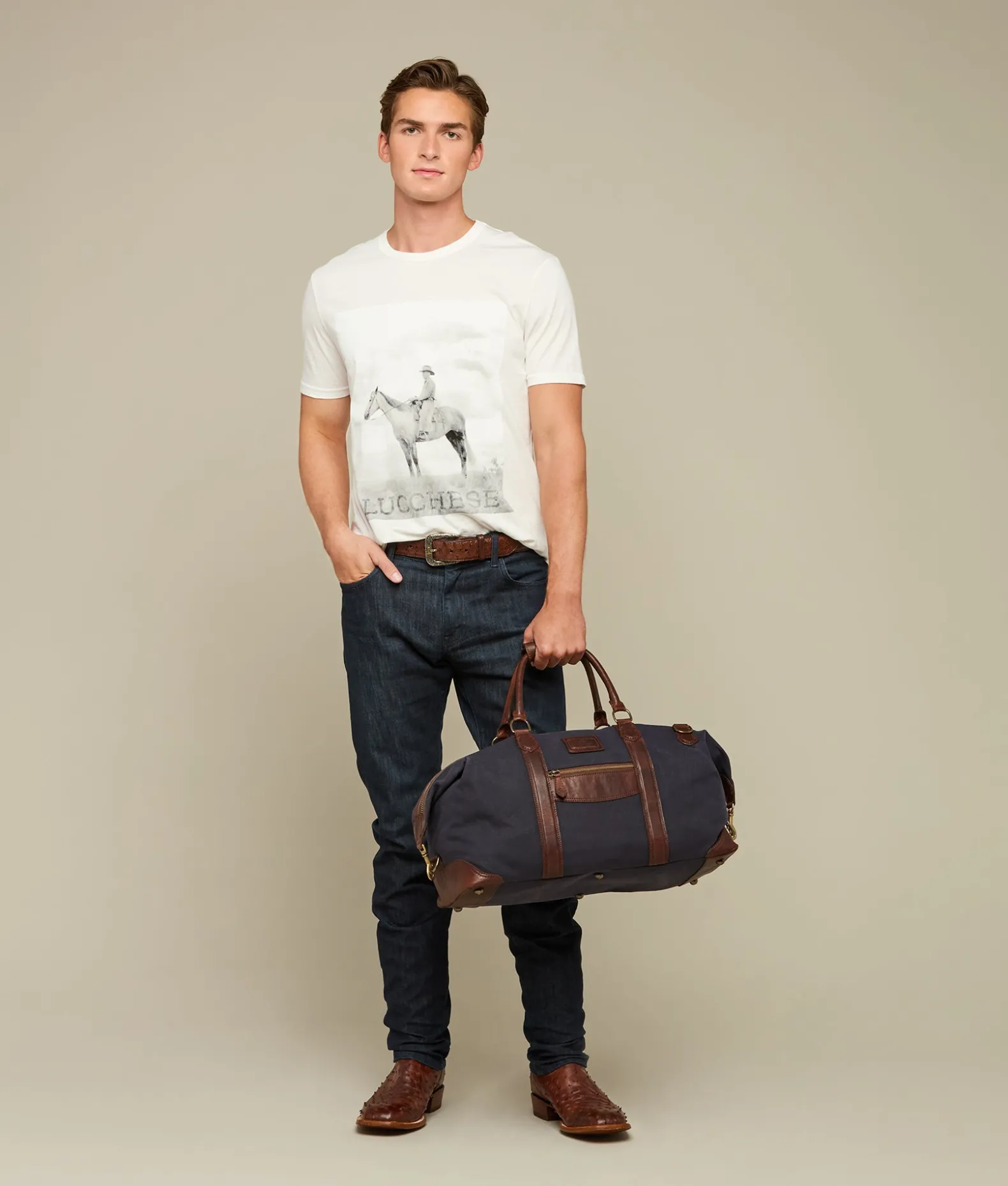 Women Lucchese Travel|Travel*Everyday Waxed Canvas Weekender