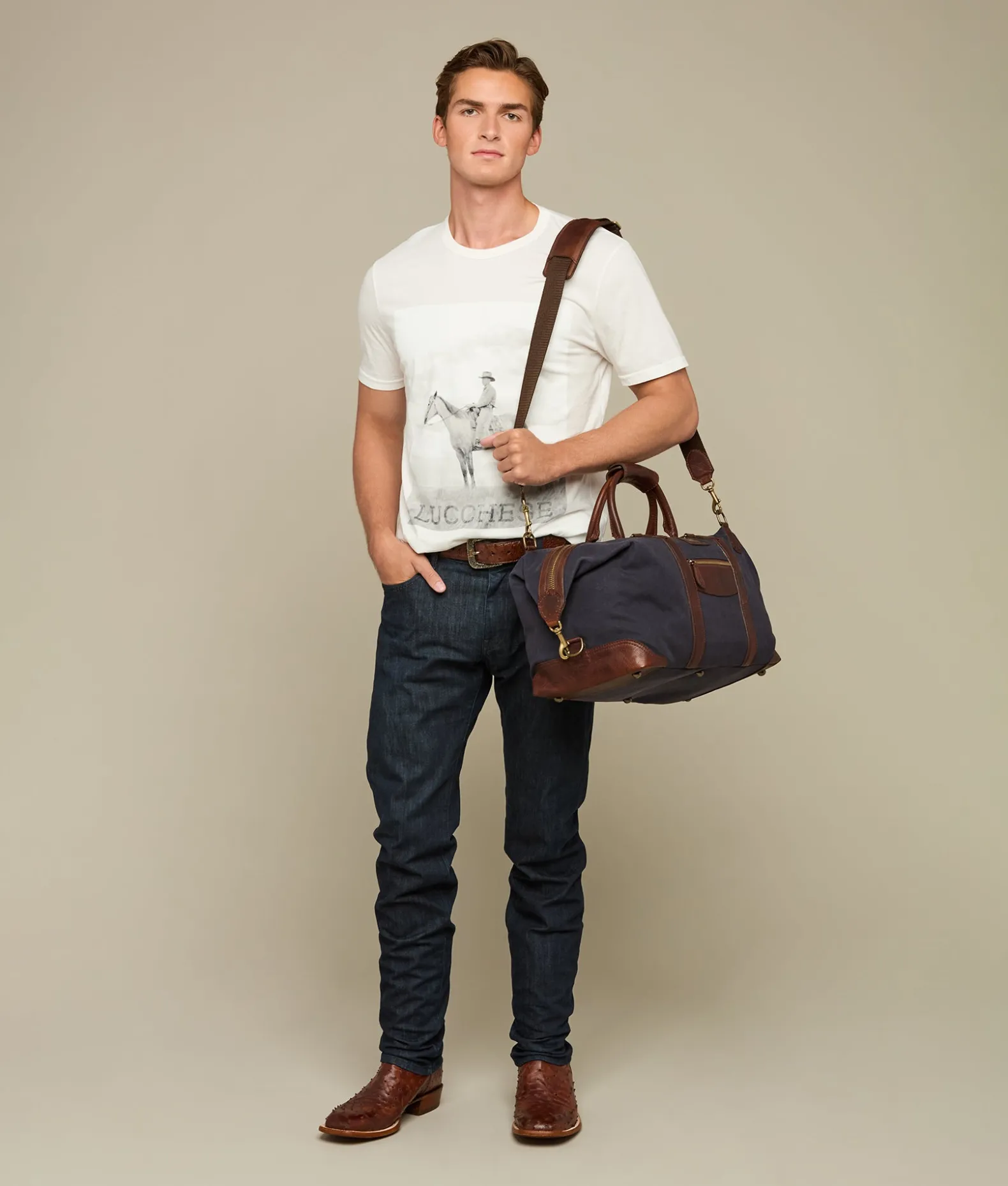 Women Lucchese Travel|Travel*Everyday Waxed Canvas Weekender