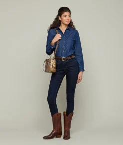 Women Lucchese Handbags*Fallon Exotic Bucket Bag