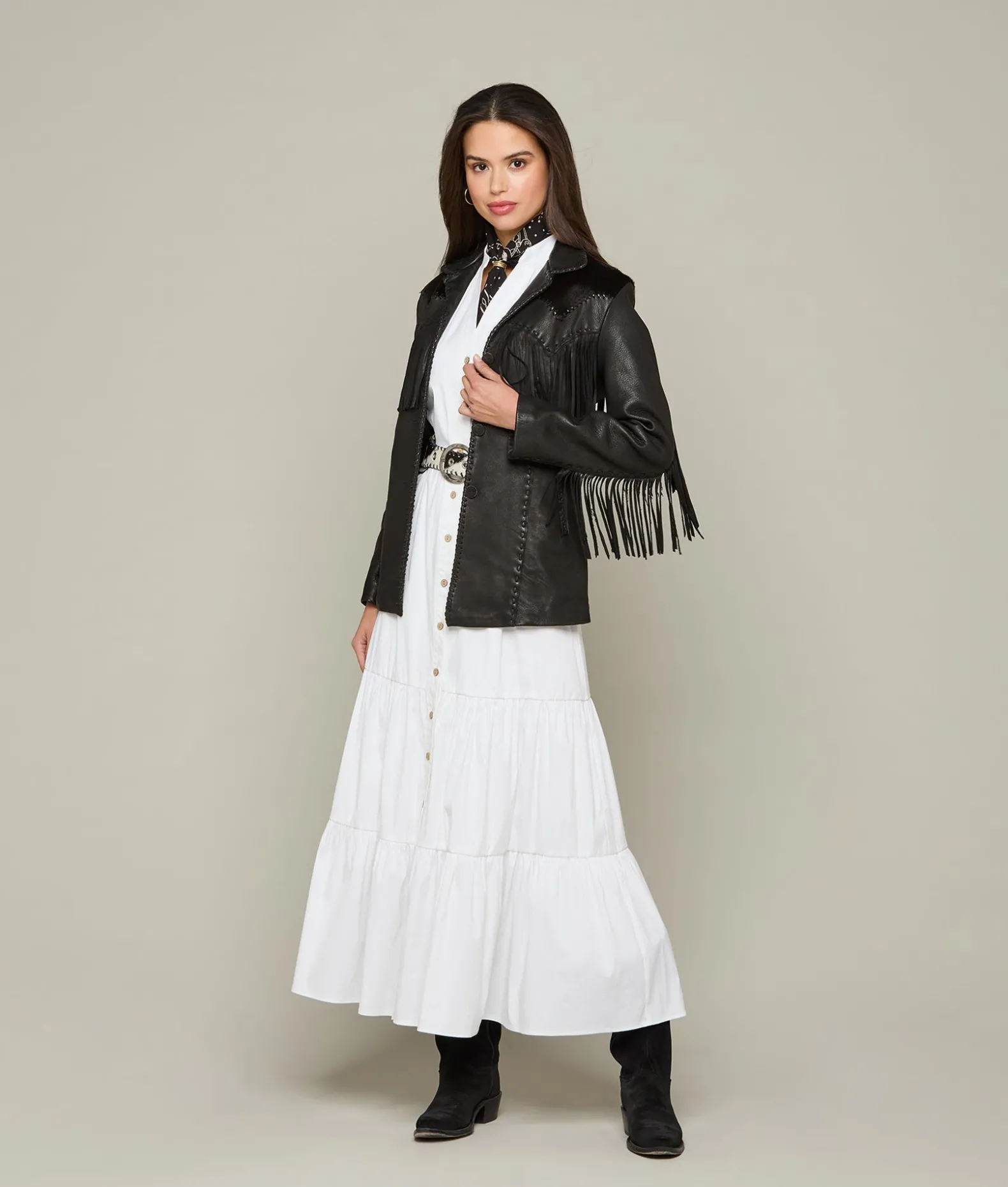 Women Lucchese Outerwear*Hair-On Yoke Fringe Jacket