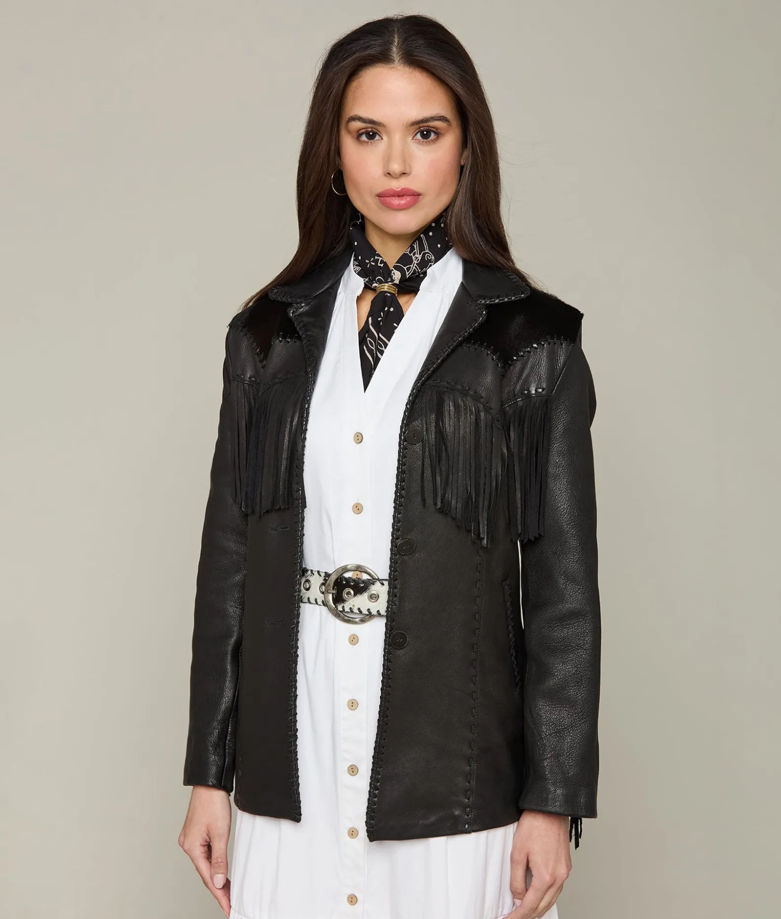Women Lucchese Outerwear*Hair-On Yoke Fringe Jacket