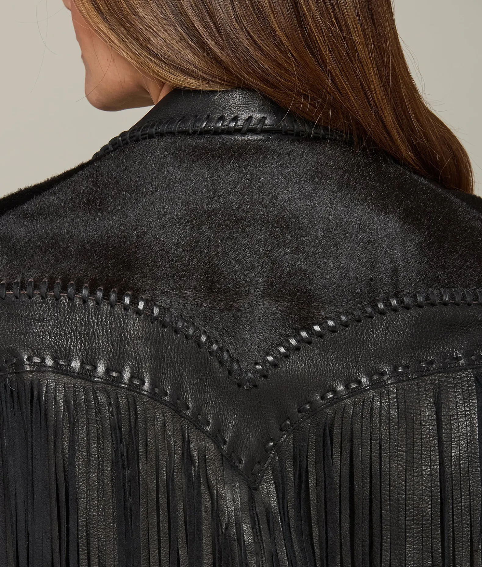 Women Lucchese Outerwear*Hair-On Yoke Fringe Jacket