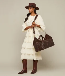 Women Lucchese Travel|Travel*Hand-Tooled Duffle