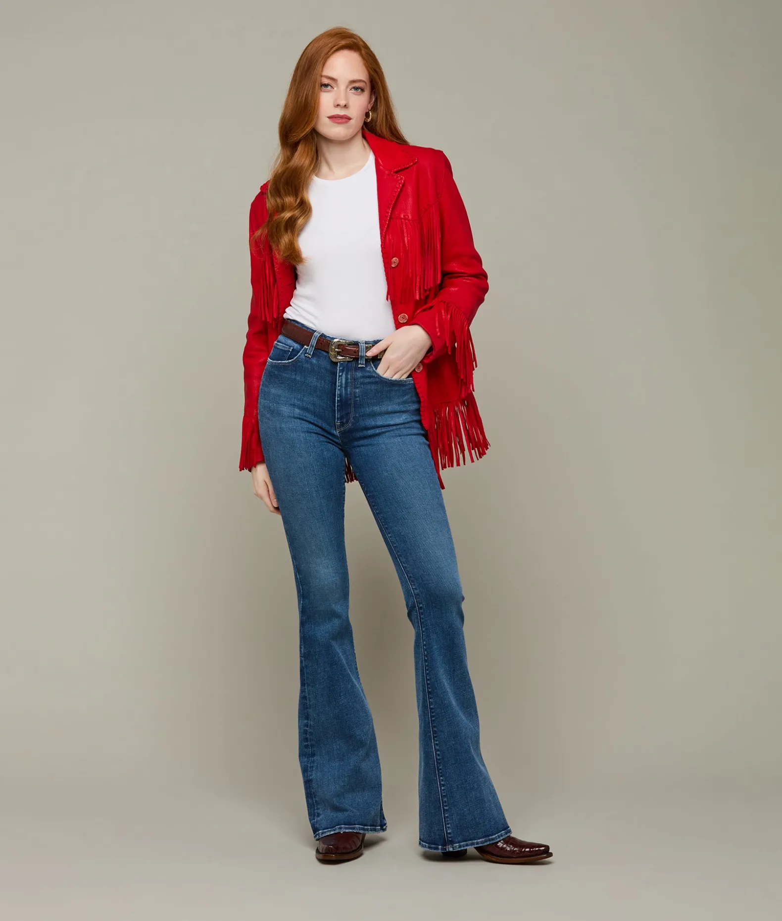 Women Lucchese Bottoms*Holly High-Rise Flare Jean