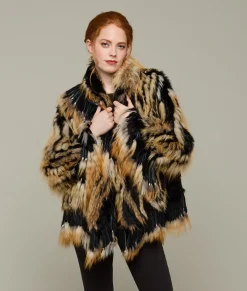 Women Lucchese Furs|Outerwear*Knitted Raccoon Fringe Jacket