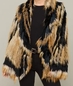 Women Lucchese Furs|Outerwear*Knitted Raccoon Fringe Jacket
