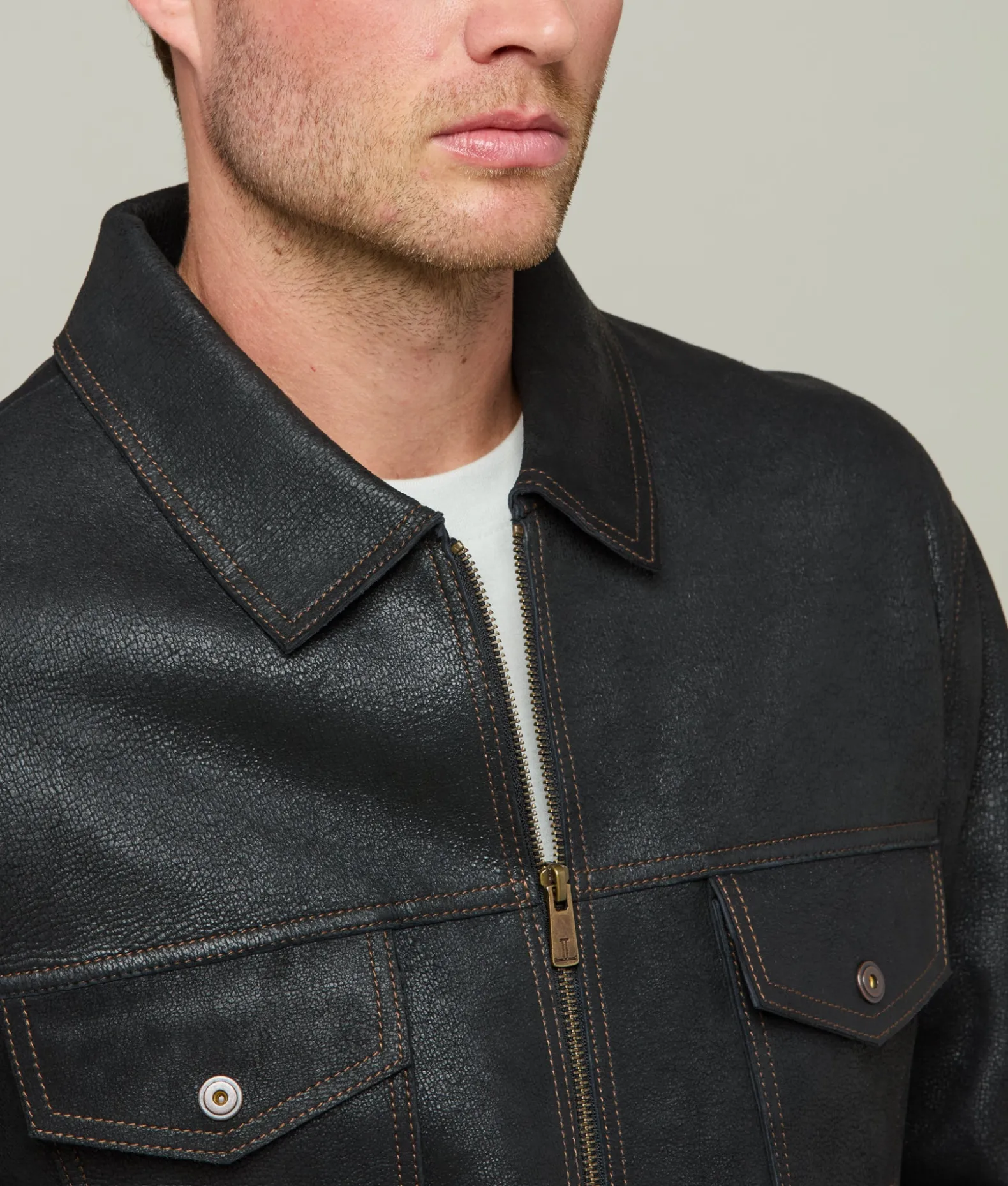 Lucchese Outerwear*Leather Trucker Jacket