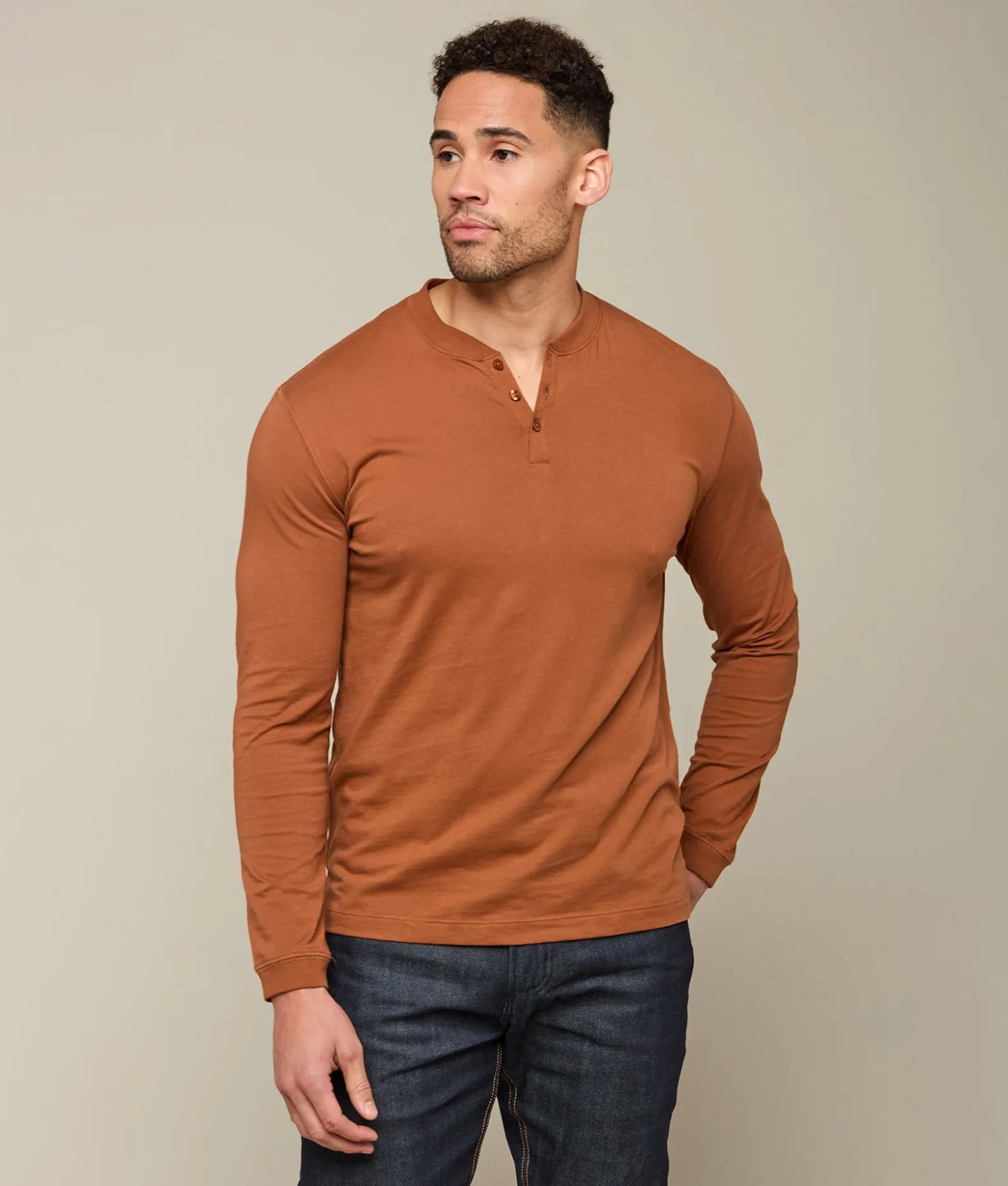 Lucchese Tops*Pima Cotton Henley