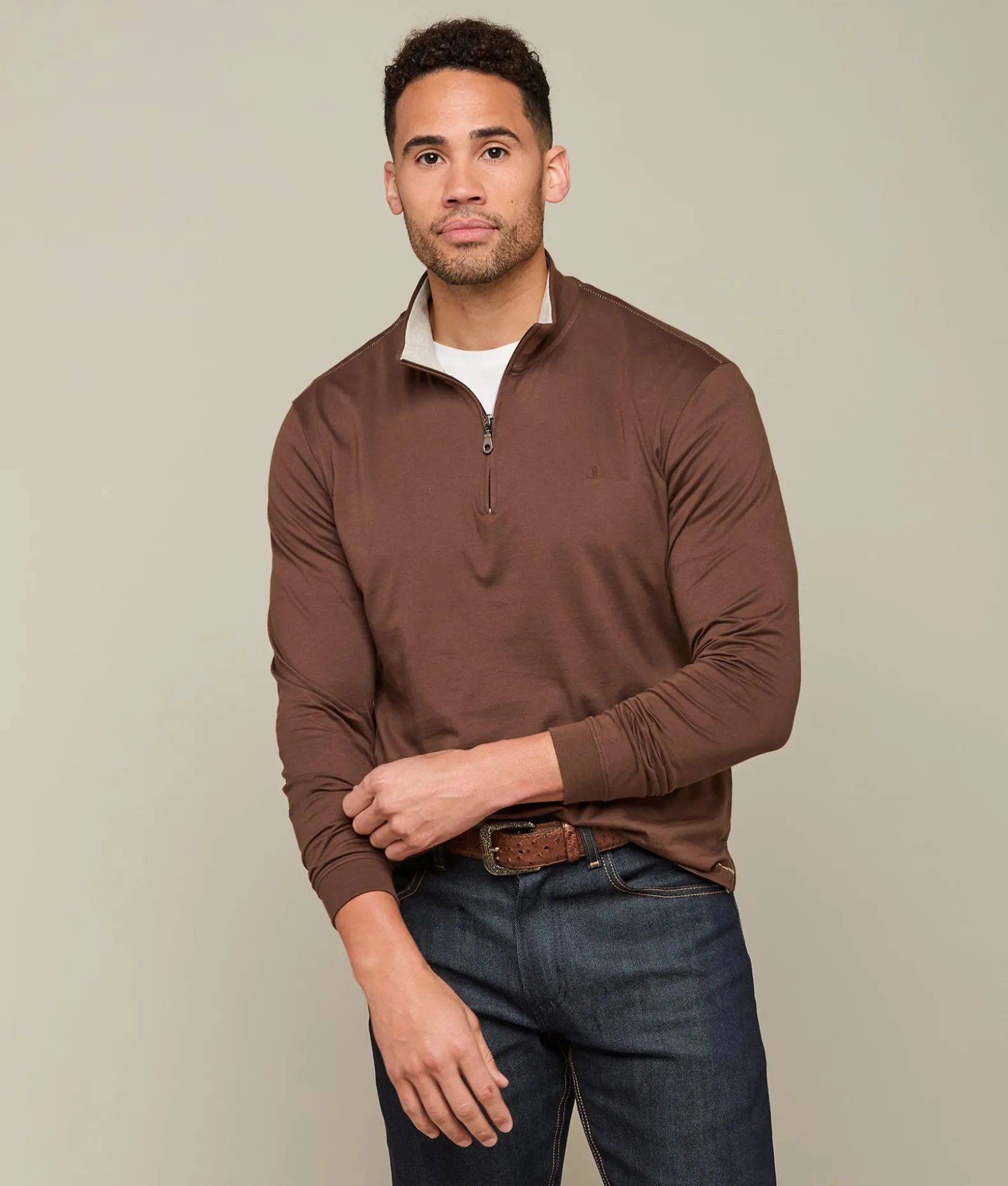 Lucchese Outerwear*Pima Cotton Quarter Zip