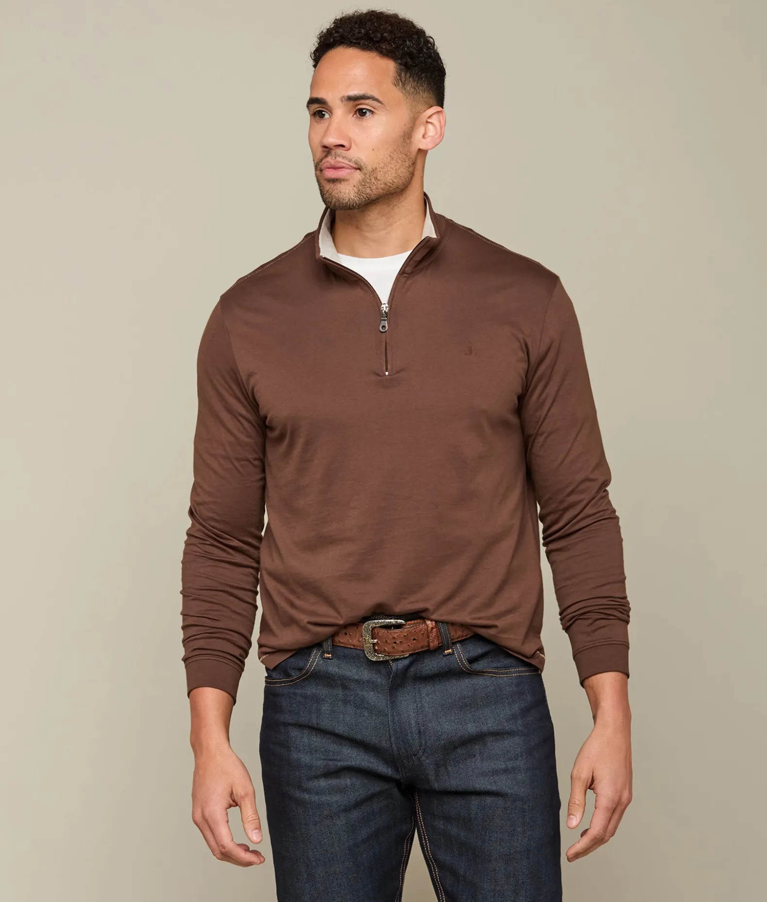 Lucchese Outerwear*Pima Cotton Quarter Zip