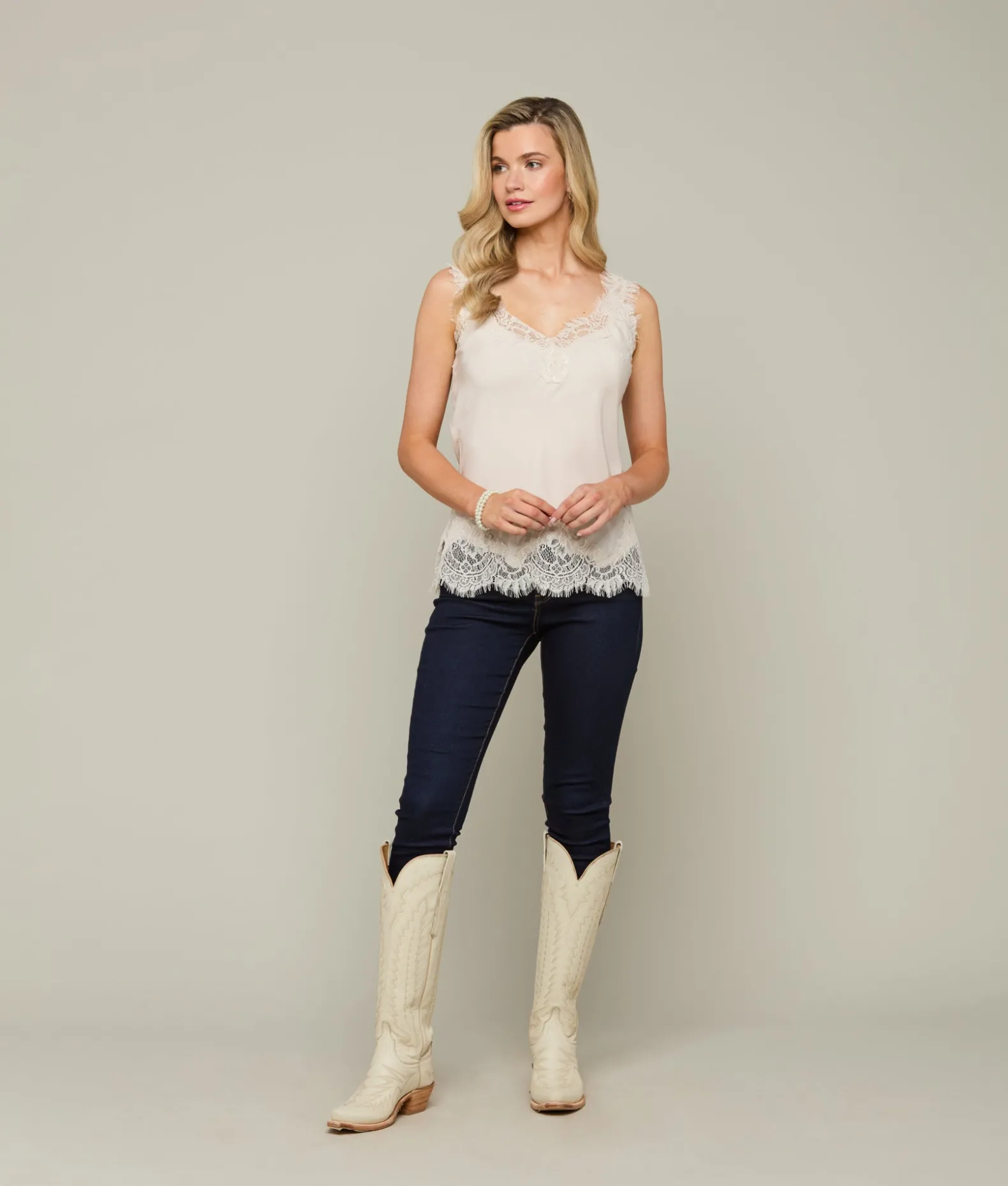 Women Lucchese Tops*Megan Coco Bias Cami