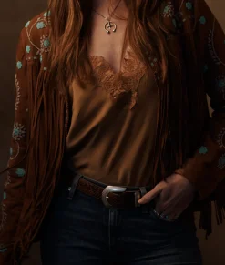 Women Lucchese Tops*Megan Coco Bias Cami