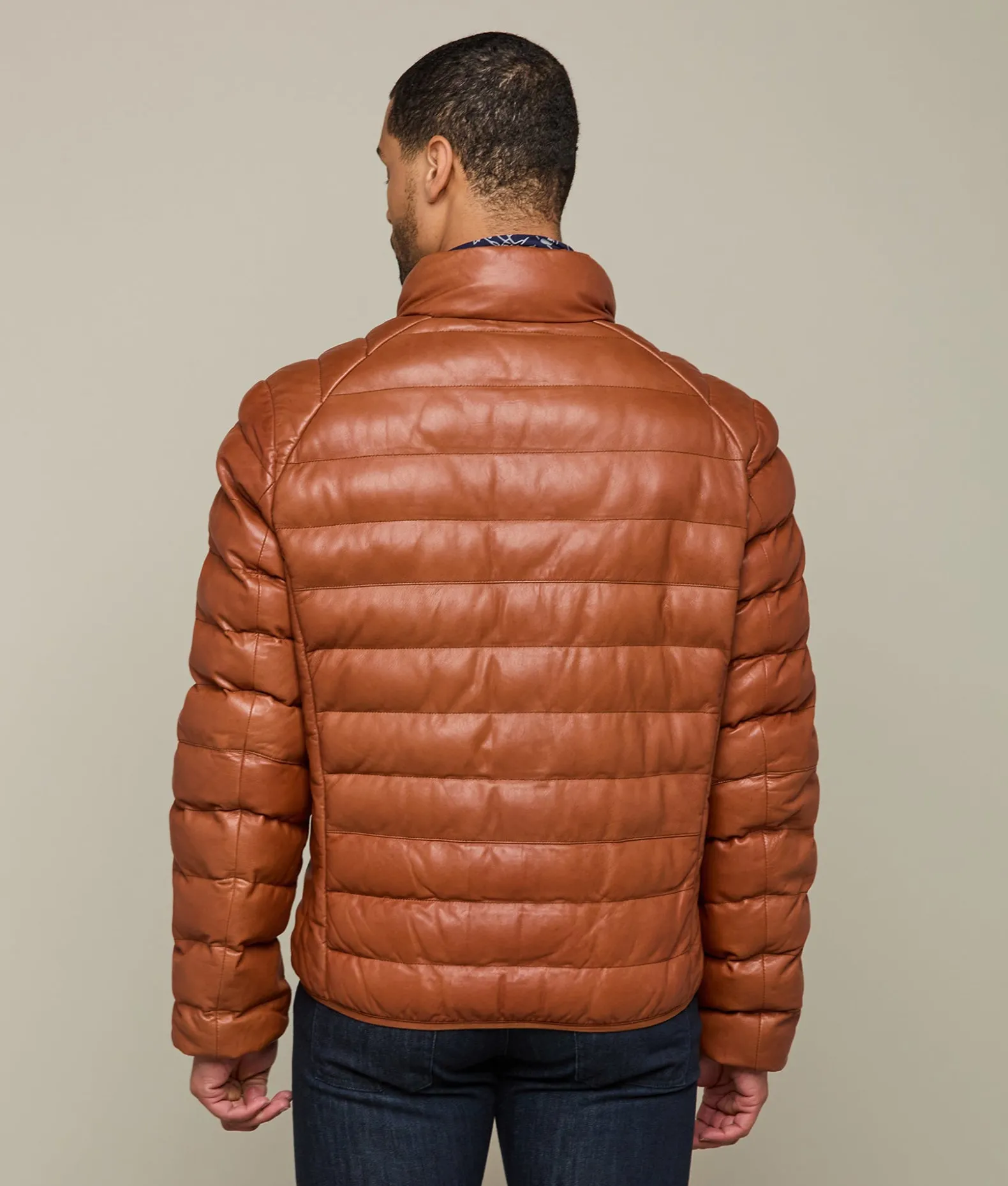 Lucchese Outerwear*Men's Leather Puffer Jacket