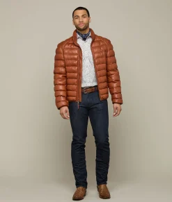 Lucchese Outerwear*Men's Leather Puffer Jacket