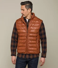 Lucchese Outerwear*Men's Leather Puffer Vest