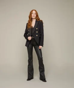 Women Lucchese Bottoms*Micro Flare Leather Leggings