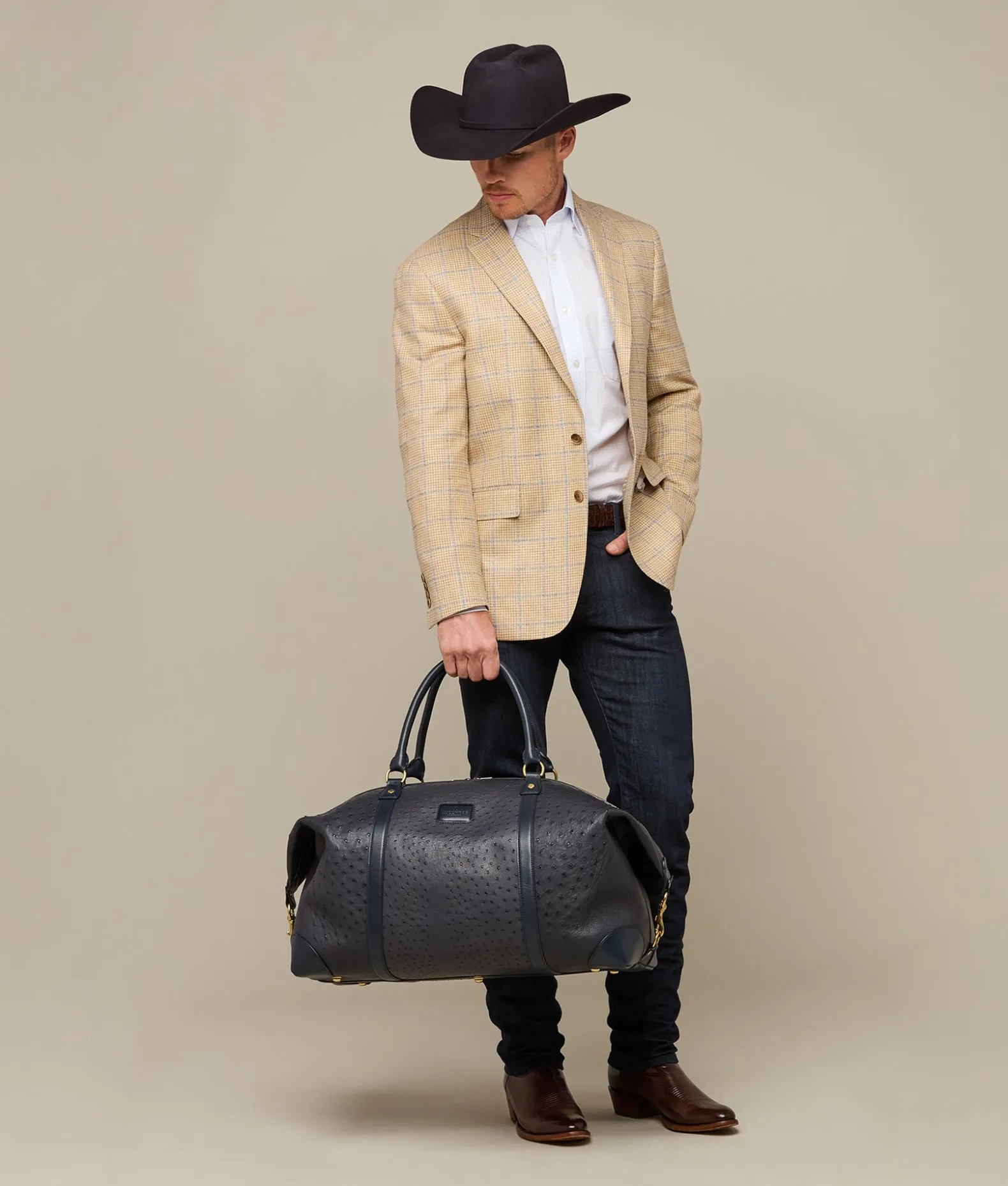 Women Lucchese Travel|Travel*Ostrich Duffle - Large