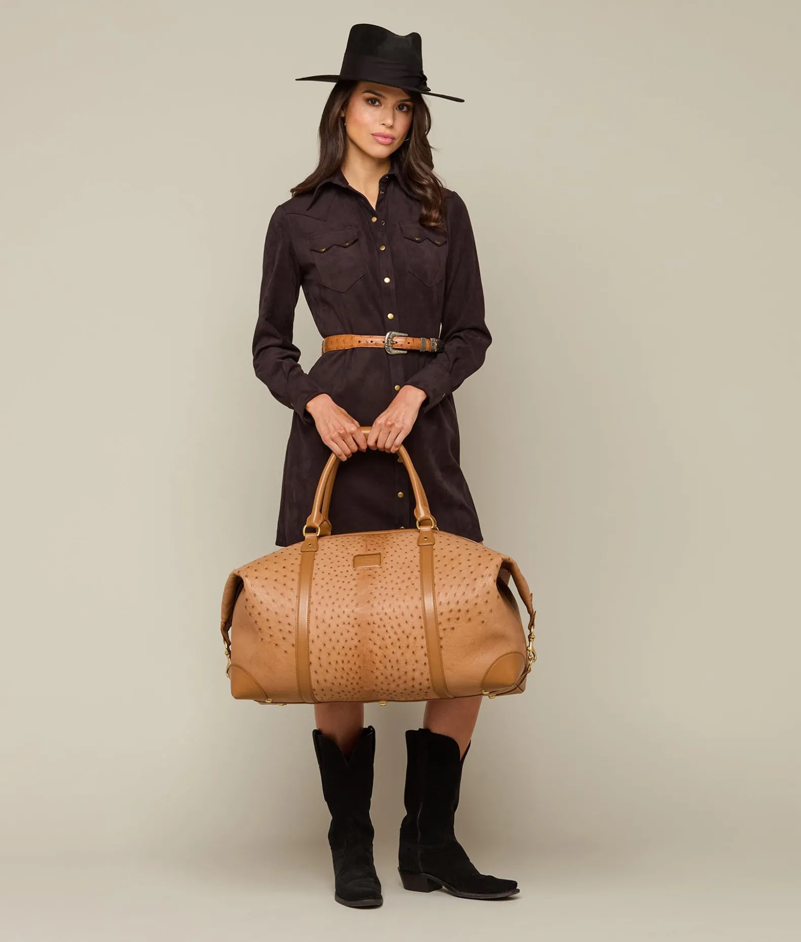 Women Lucchese Travel|Travel*Ostrich Duffle - Large