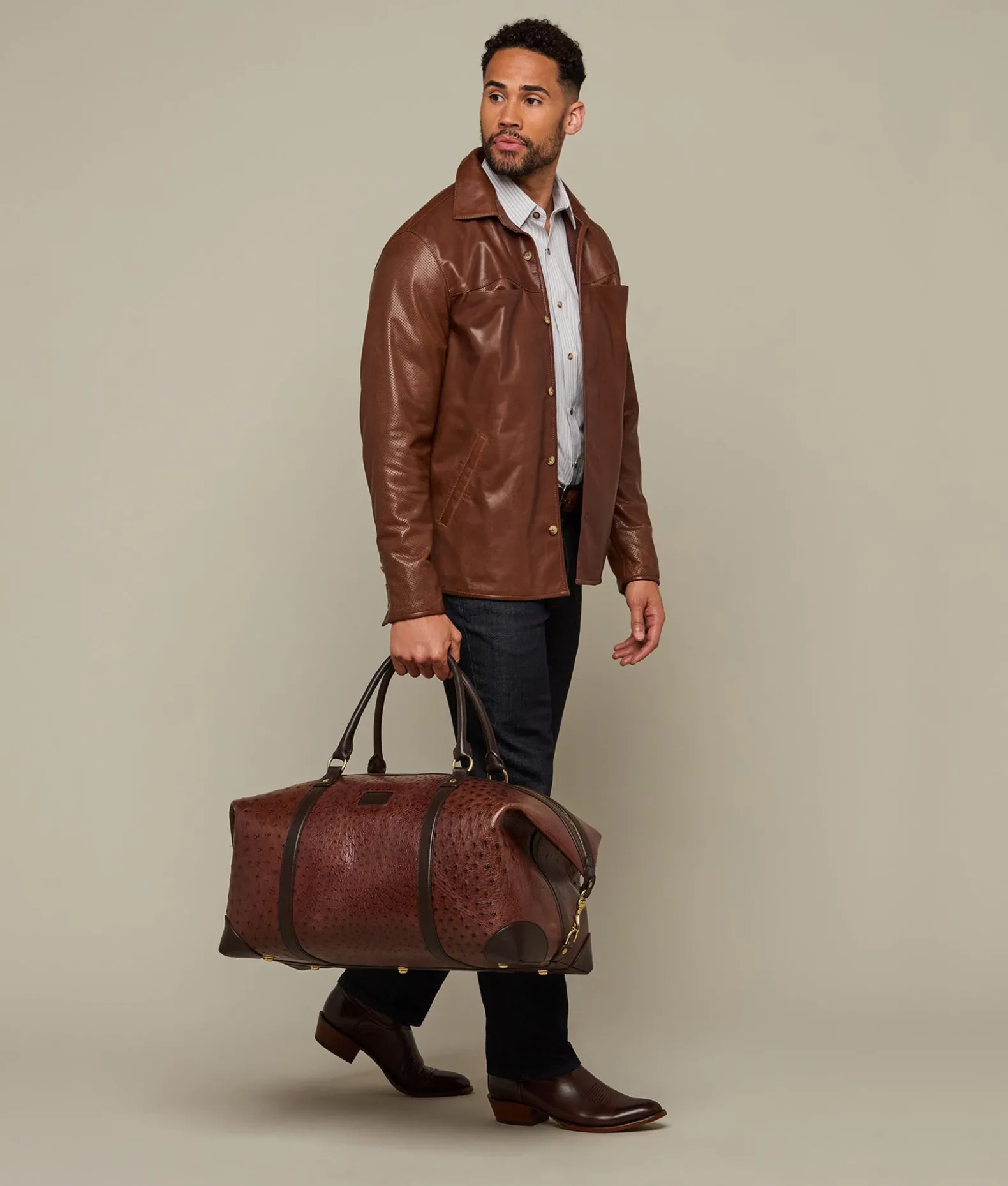 Women Lucchese Travel|Travel*Ostrich Duffle - Large