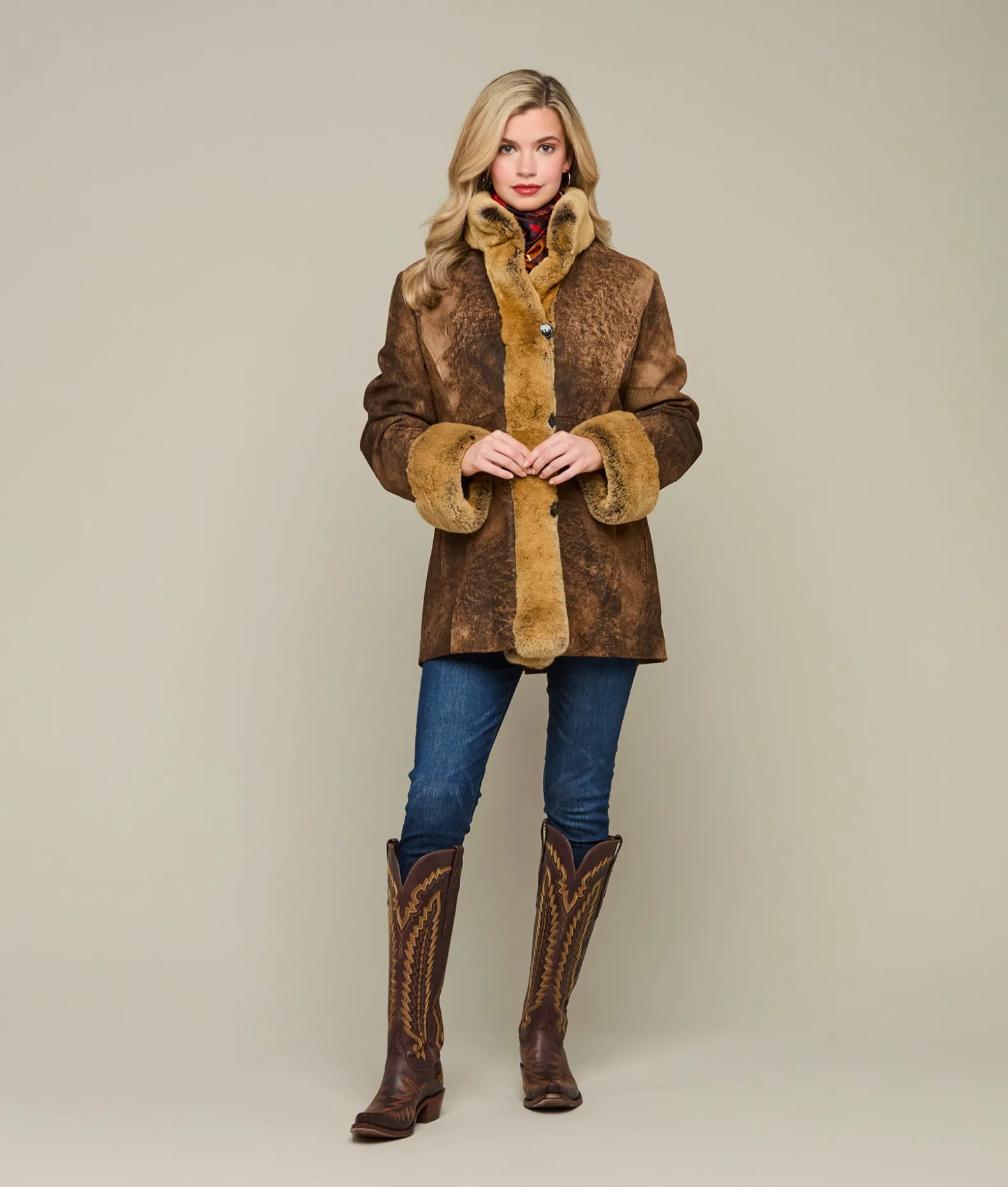 Women Lucchese Furs|Outerwear*Oxidized Leather Jacket