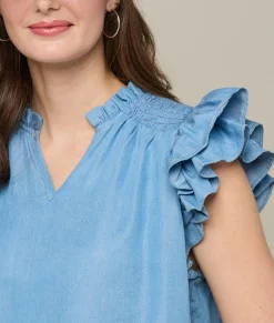 Women Lucchese Tops*Phoebe Ruffle Sleeve Top