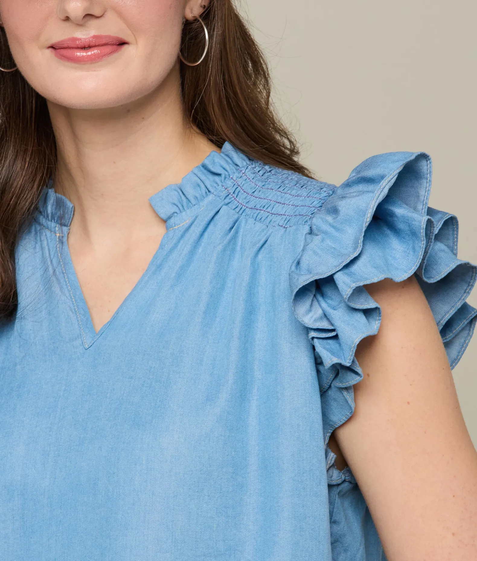 Women Lucchese Tops*Phoebe Ruffle Sleeve Top