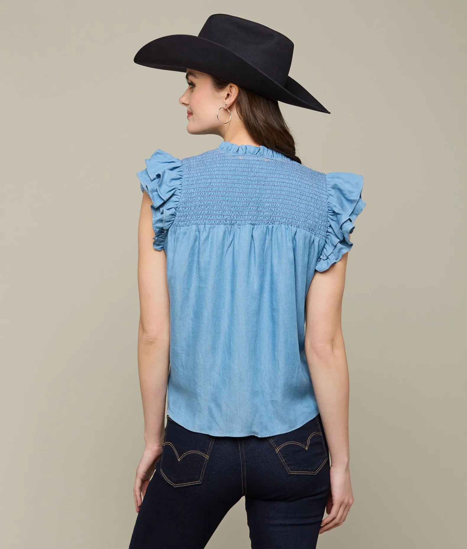 Women Lucchese Tops*Phoebe Ruffle Sleeve Top