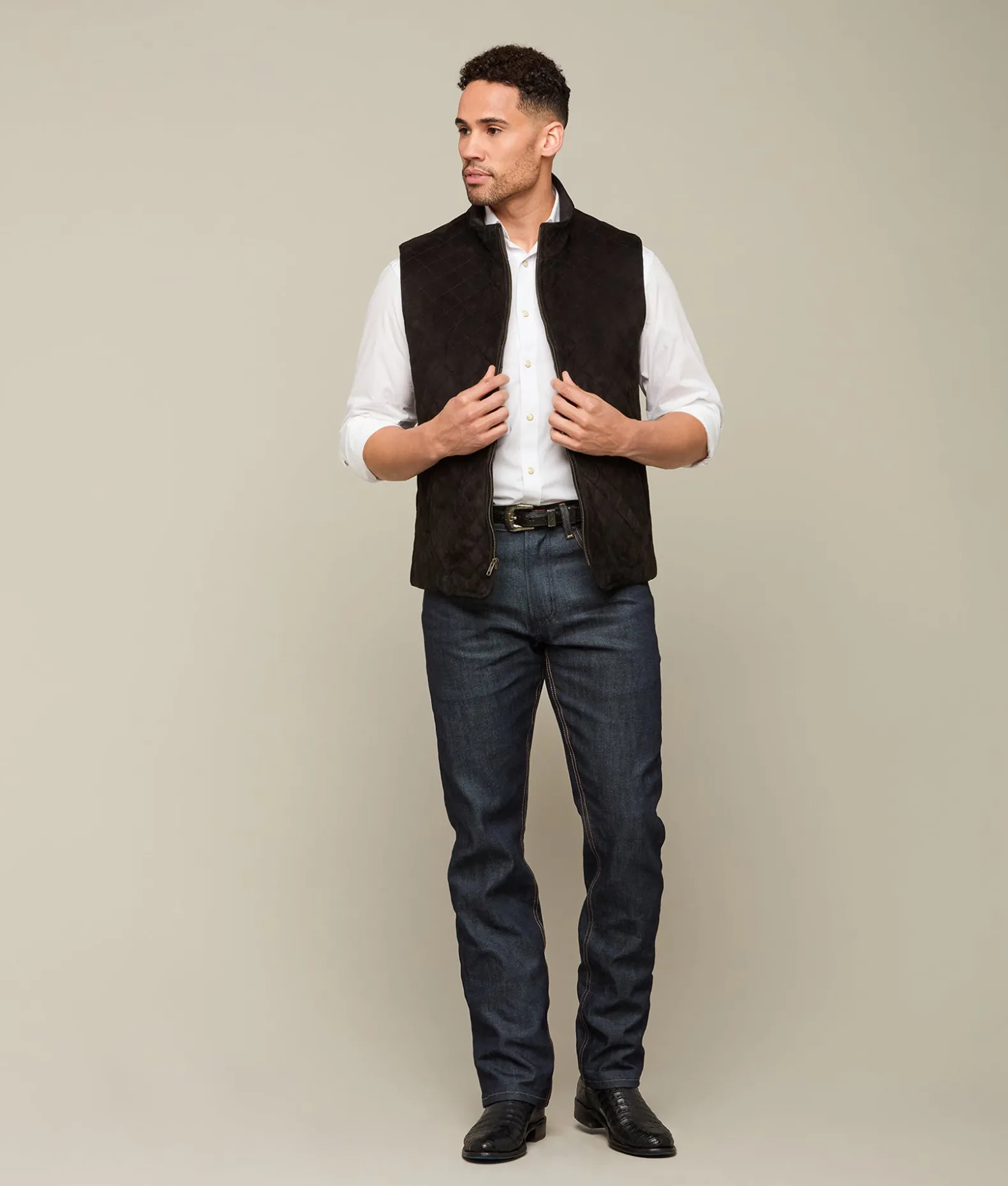 Lucchese Outerwear*Quilted Suede Vest