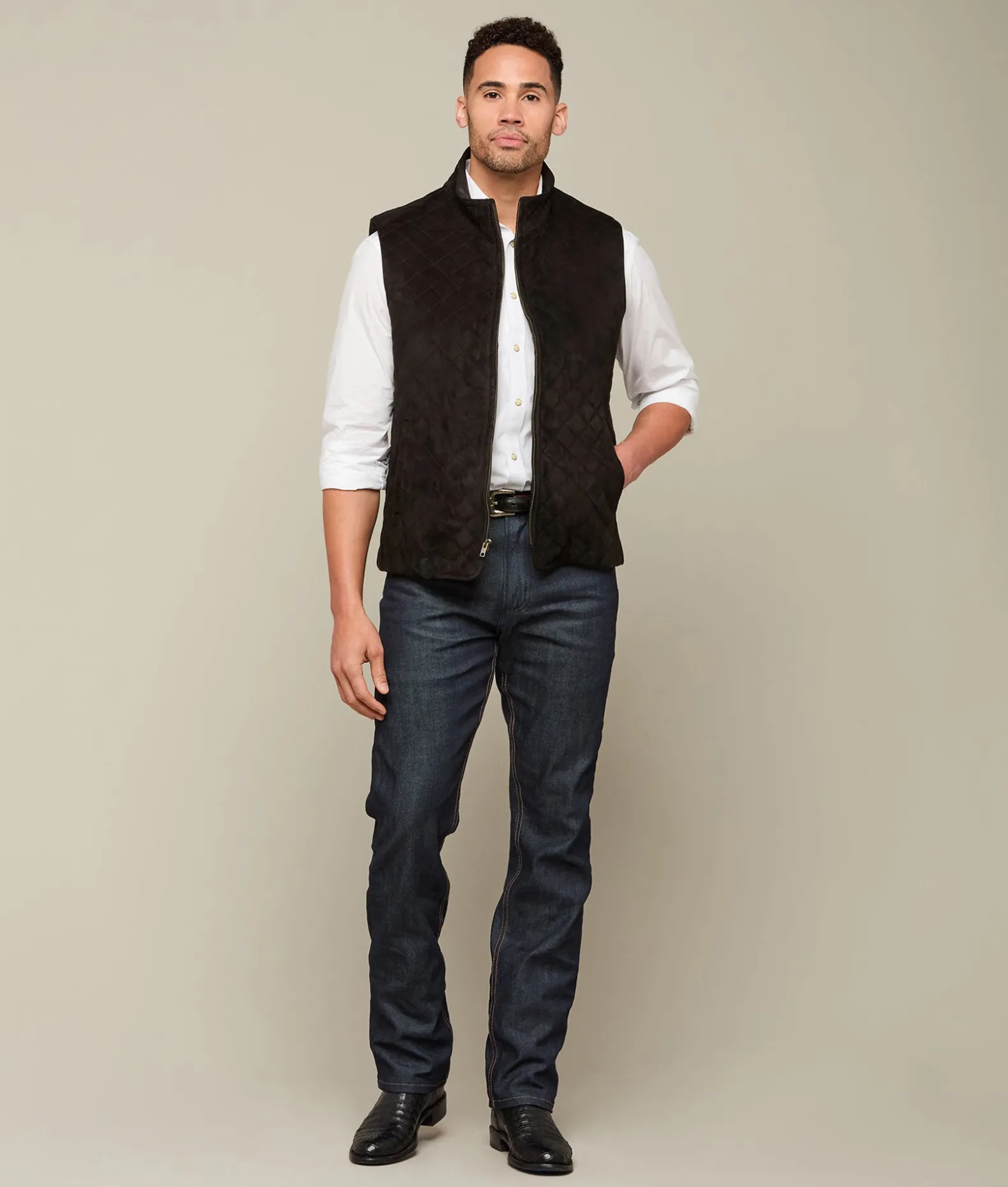 Lucchese Outerwear*Quilted Suede Vest