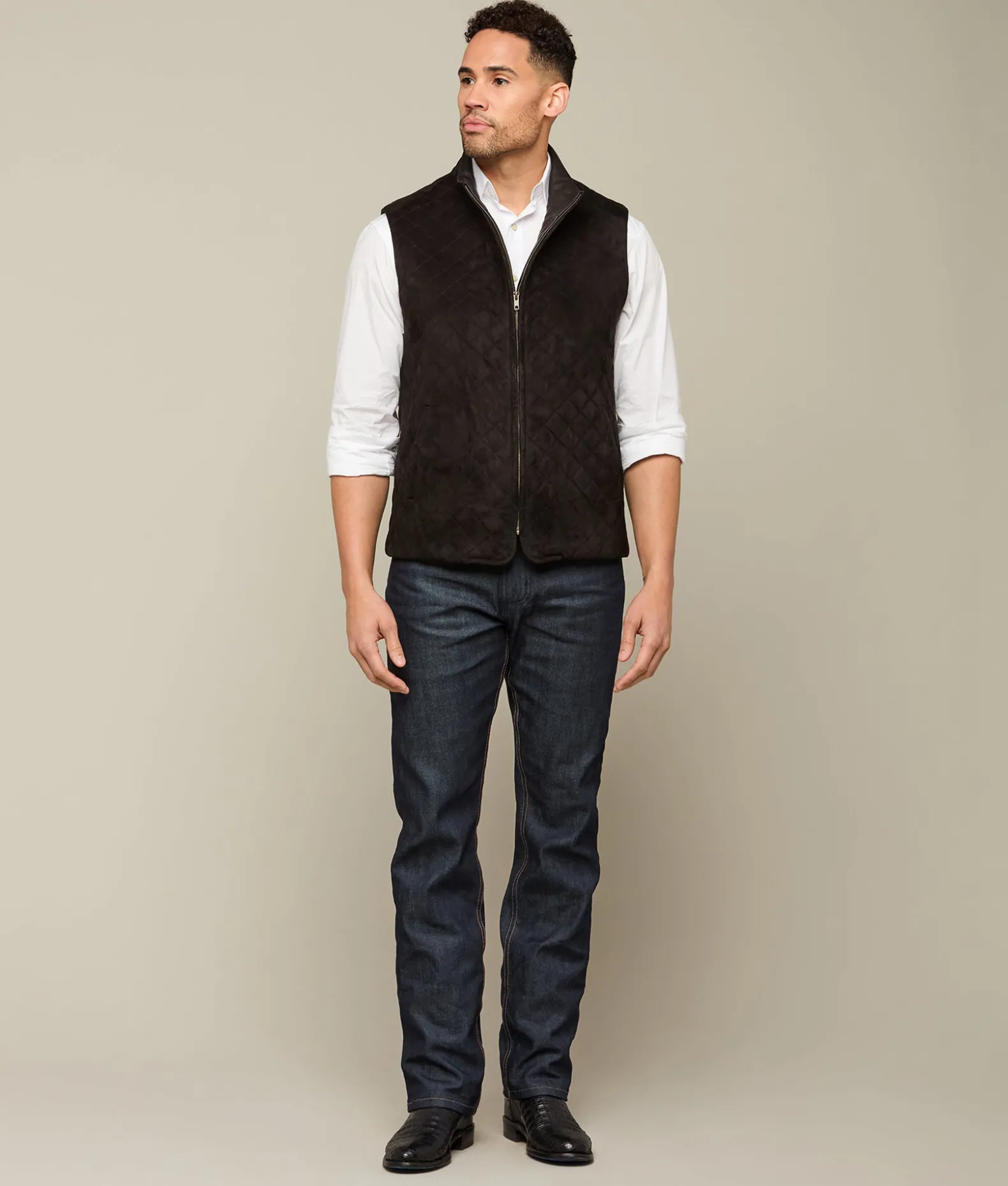 Lucchese Outerwear*Quilted Suede Vest