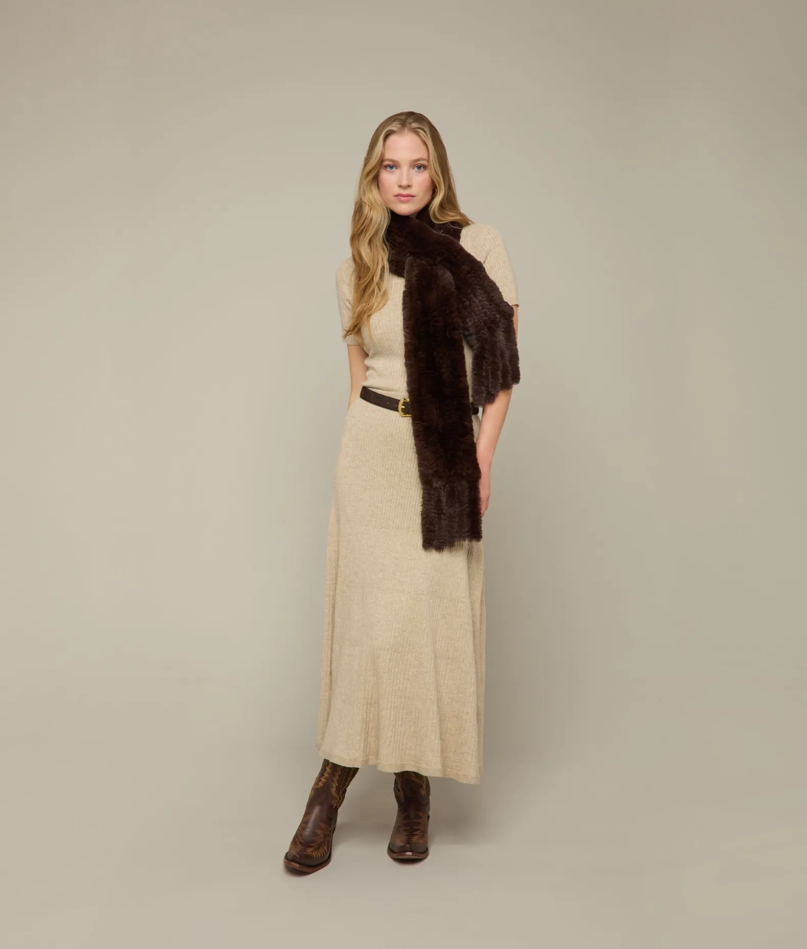 Women Lucchese Scarves*Rabbit Fur Scarf