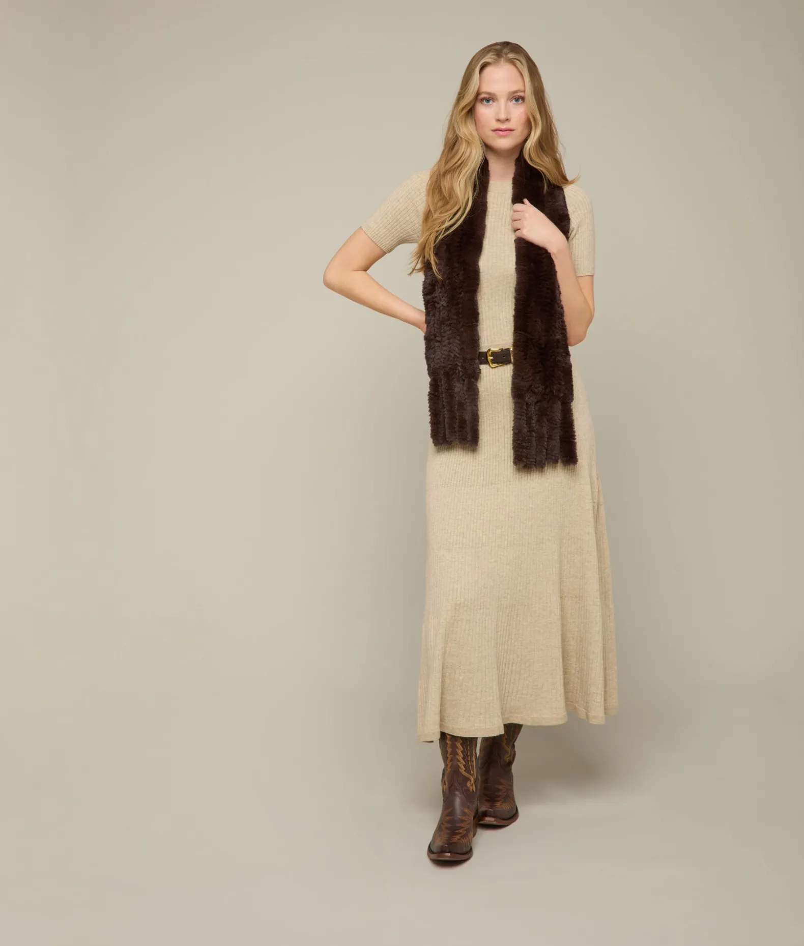 Women Lucchese Scarves*Rabbit Fur Scarf