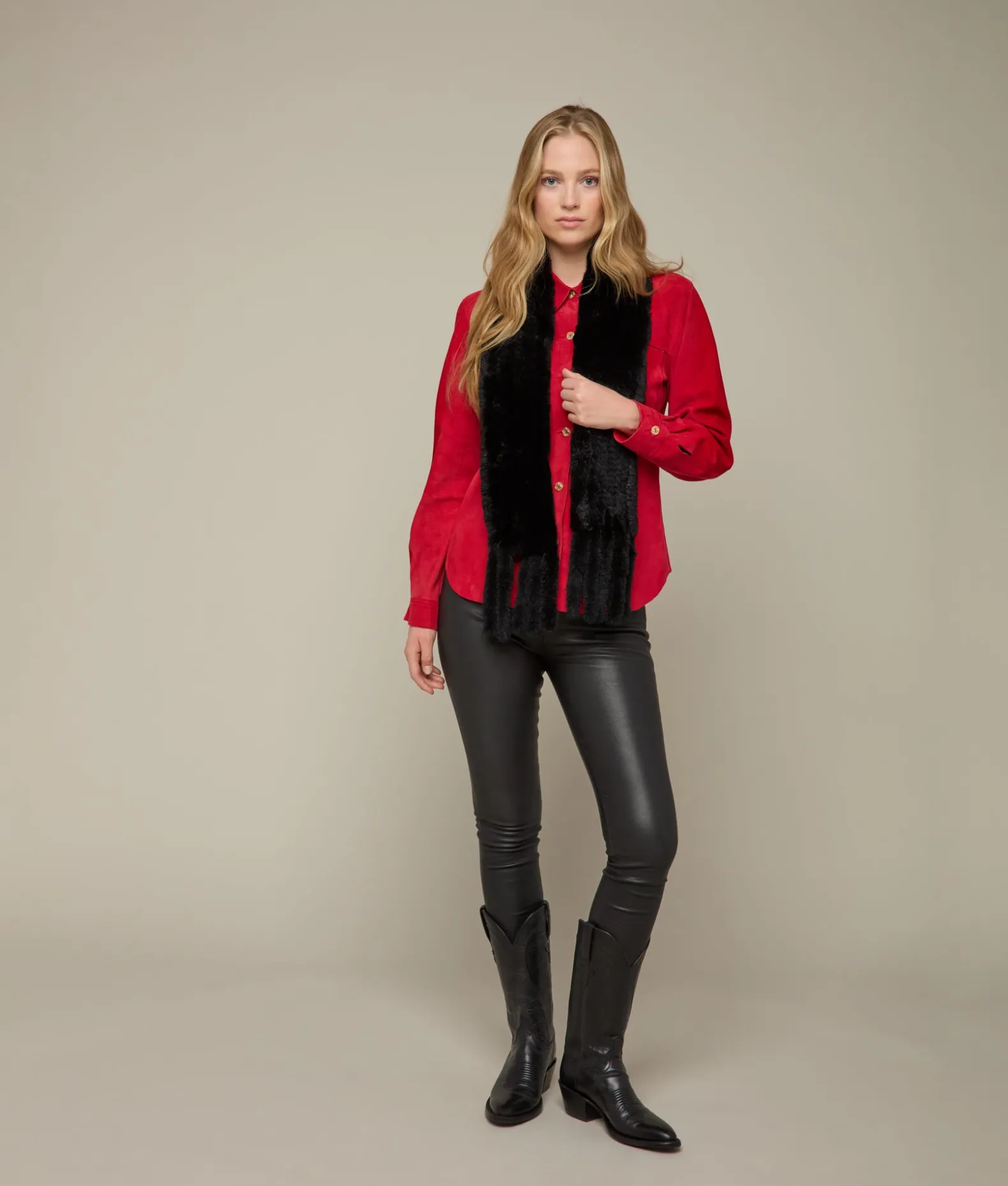 Women Lucchese Scarves*Rabbit Fur Scarf