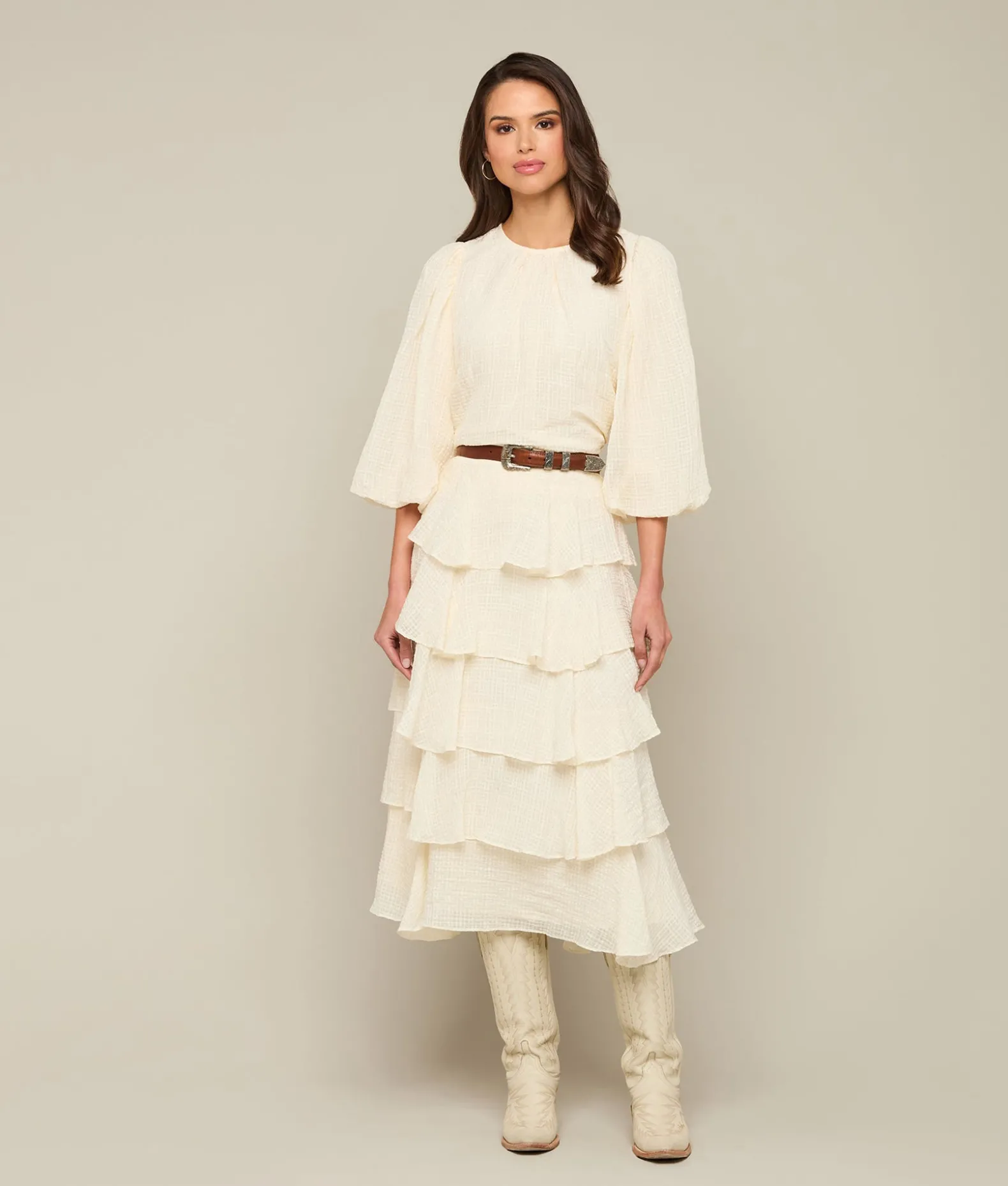 Women Lucchese Belts*Smooth Ranch Hand Tapered