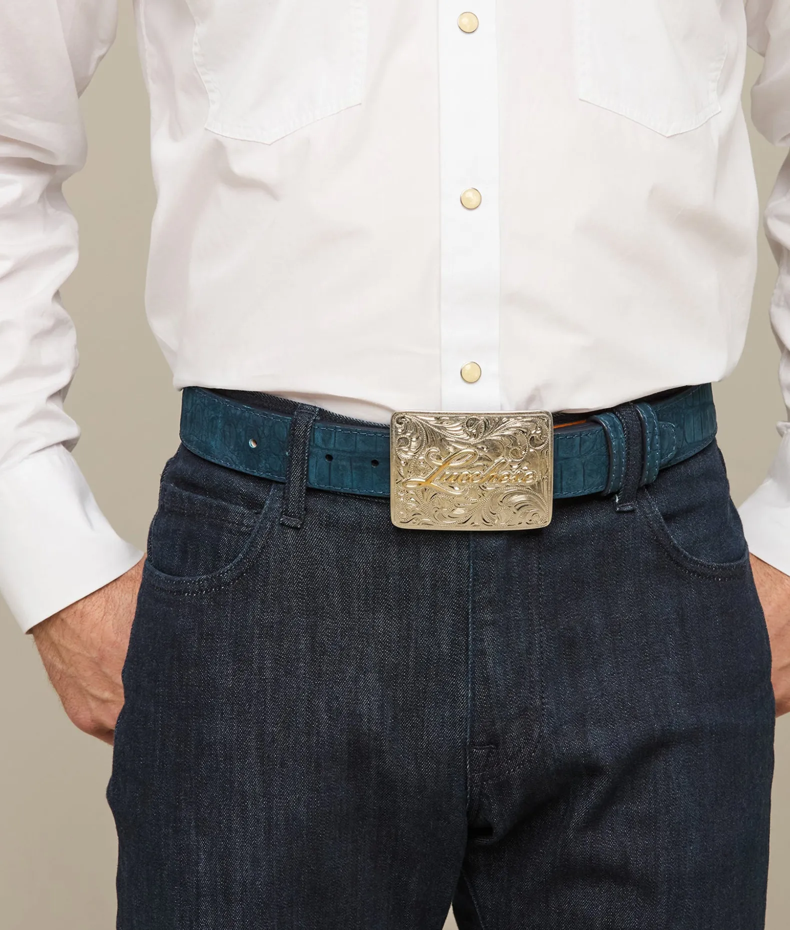 Lucchese Belts & Belt Accessories*Sueded Caiman Memento Belt