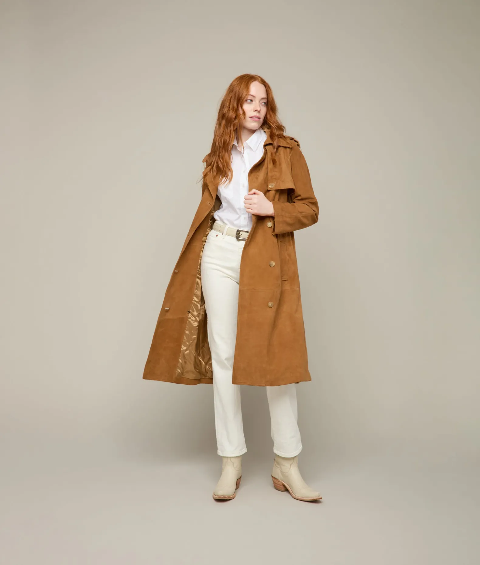 Women Lucchese Outerwear*Suellen Suede Trench Coat