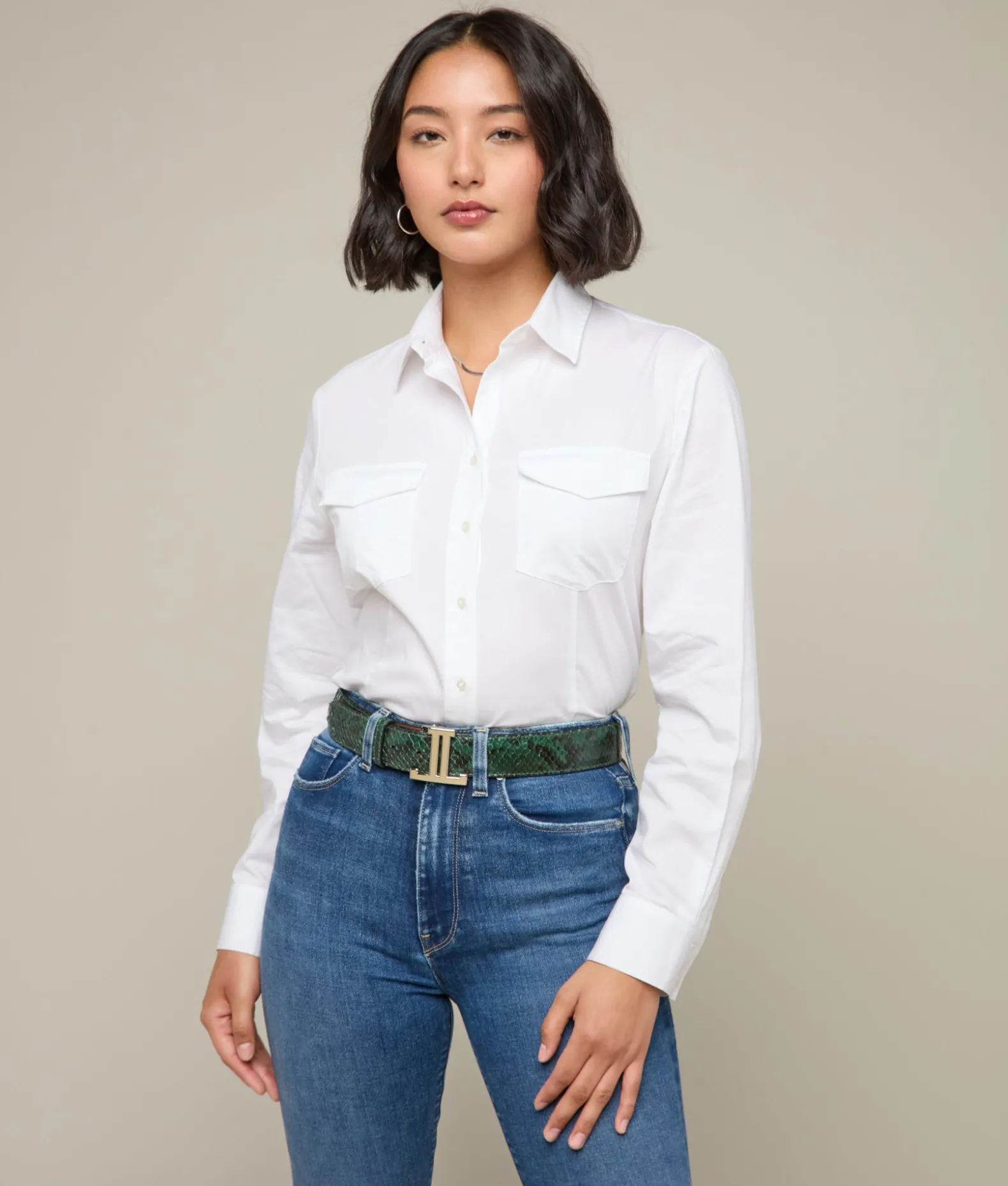 Women Lucchese Belts*Women's Exotic Mirrored L Belt
