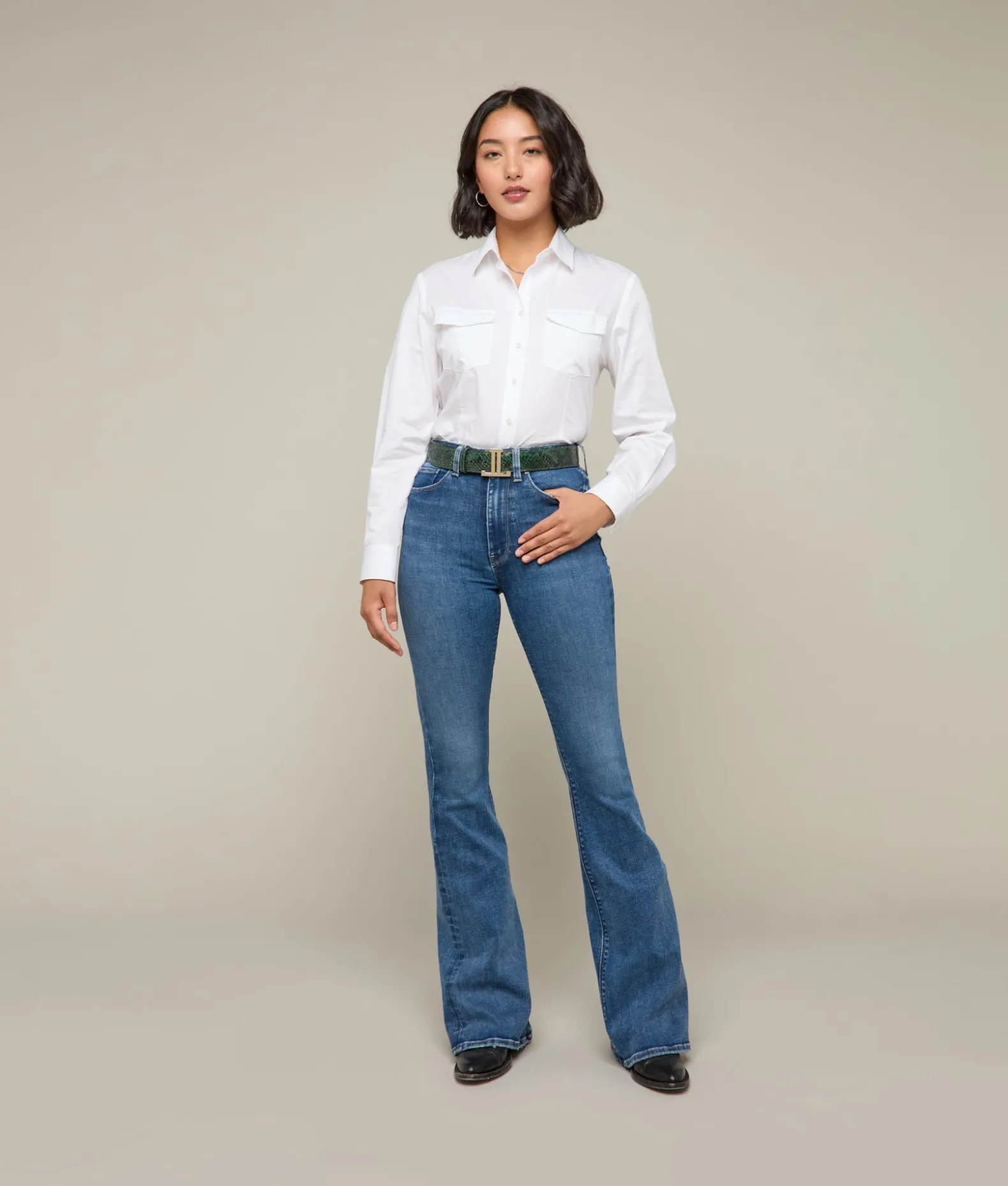 Women Lucchese Belts*Women's Exotic Mirrored L Belt